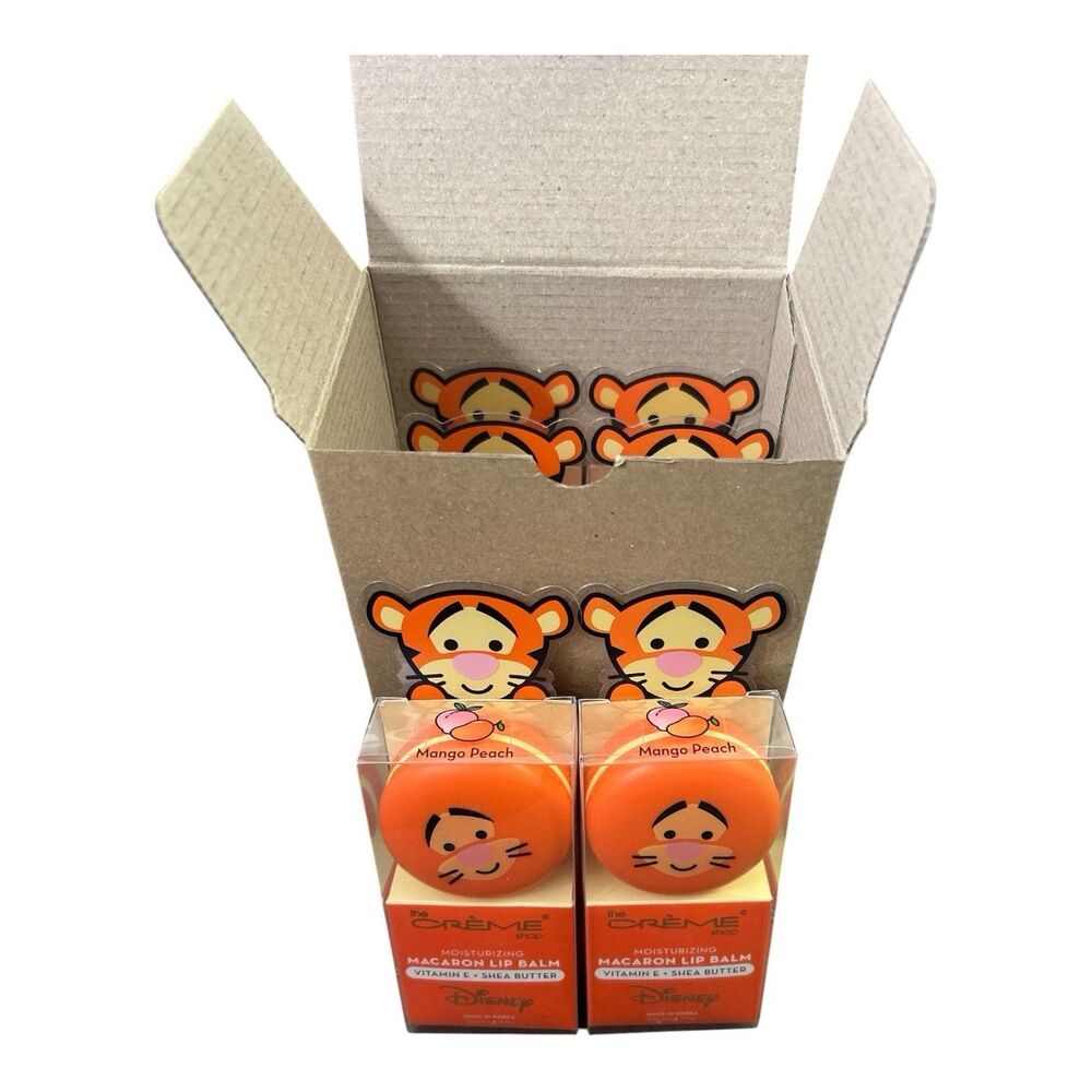 6 NEW The Crème Shop X Disney Tigger Macaron Lip Balms Mango Peach Case Pack